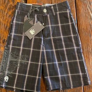 New boys Micros brand plaid shorts size 4